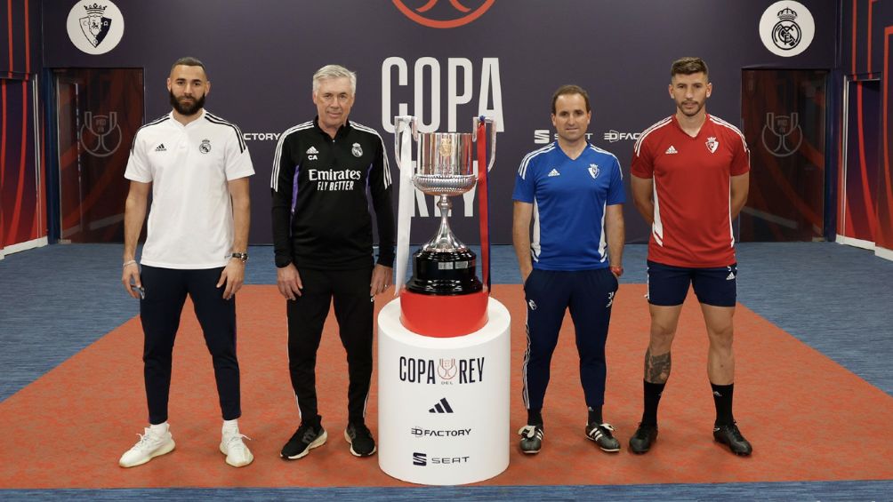 Los entrenadores y capitanes previos a la Final de la Copa del Rey