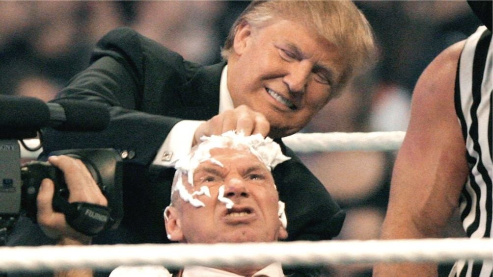 Donald Trump estuvo en el ring durante Wrestlemania