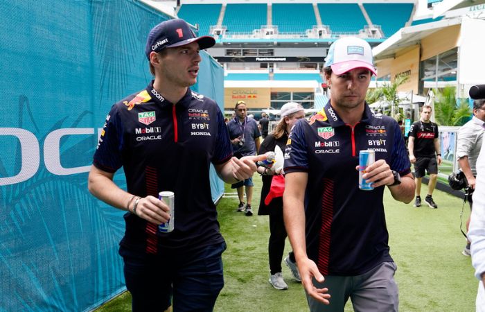 Checo Pérez y Max Verstappen previo al GP de Miami