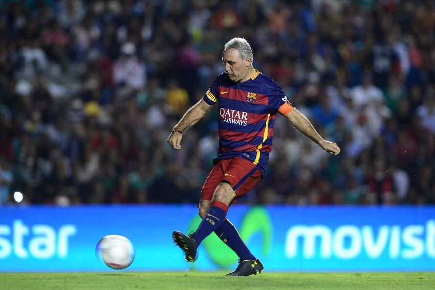 Stoichkov en un juego de leyendas del Barça