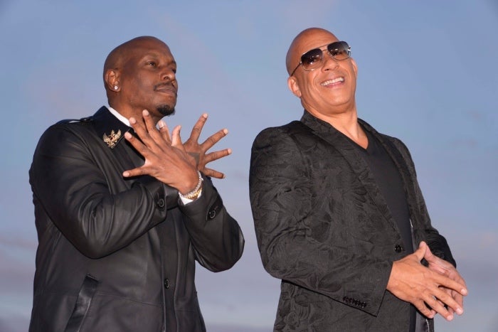 Vin Diesel y Tyrese Gibson durante la alfombra roja