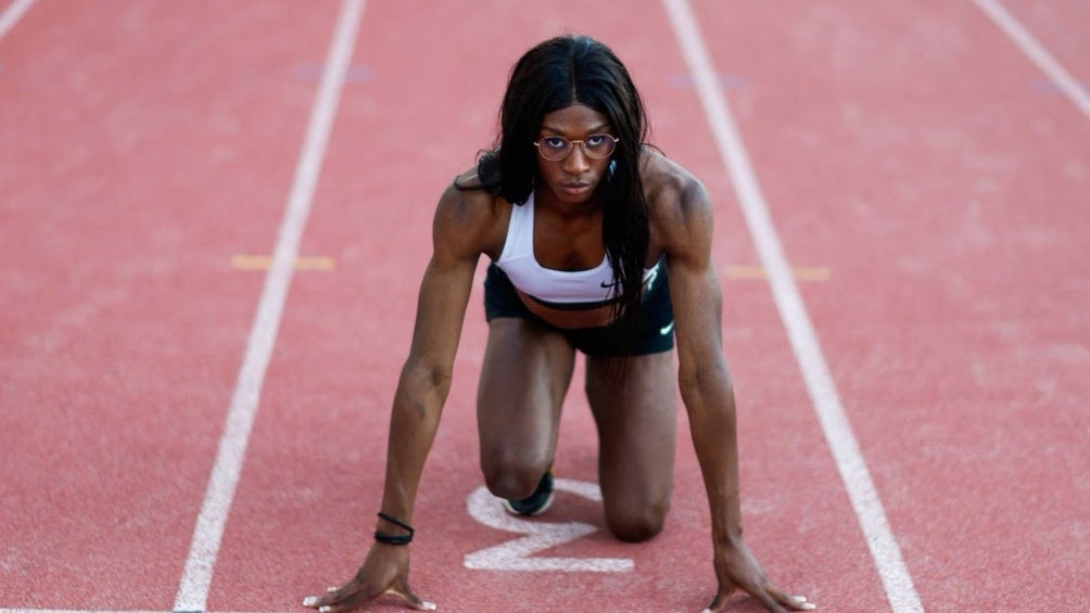 La atleta posa para una fotografía