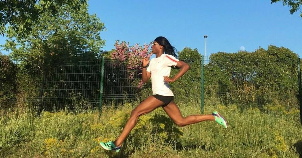 Halba Diouf entrenando en Francia