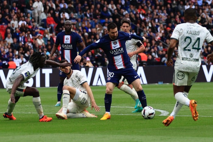 Messi durante el partido contra Lorients