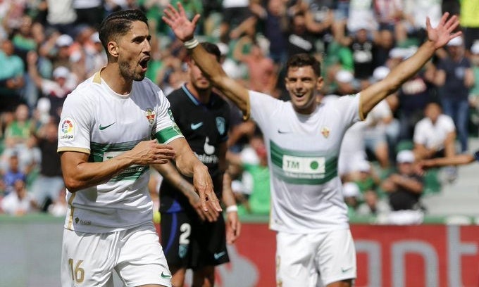 El festejo del Elche en el gol del triunfo