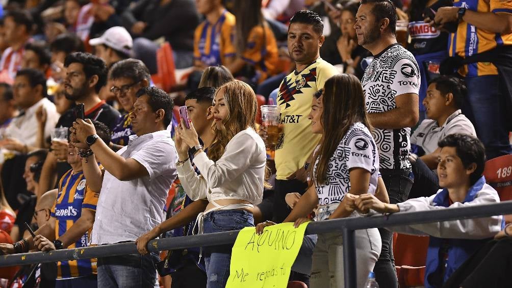 La afición del América presente en el Alfonso Lastras