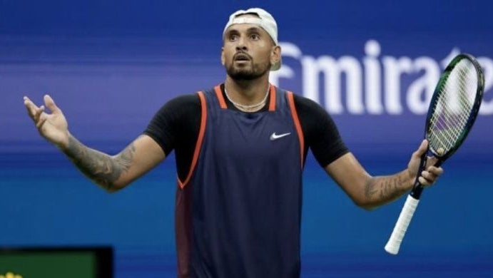 Kyrgios protestando durante un juego