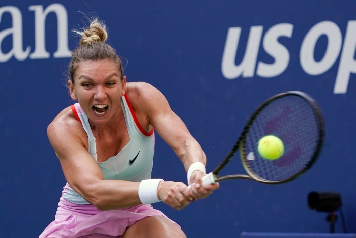 Simona Halep jugando en el Abierto de Tenis en Estados Unidos