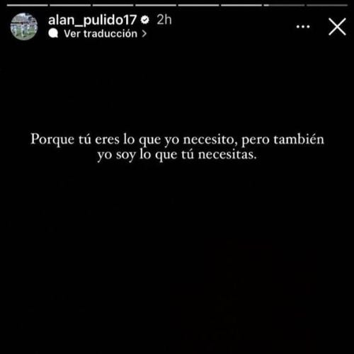 Mensaje de Alan Pulido en sus historias de Instagram