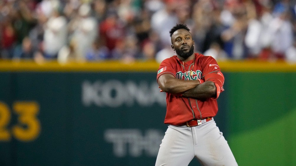 Randy Arozarena celebra una victoria durante el WBC