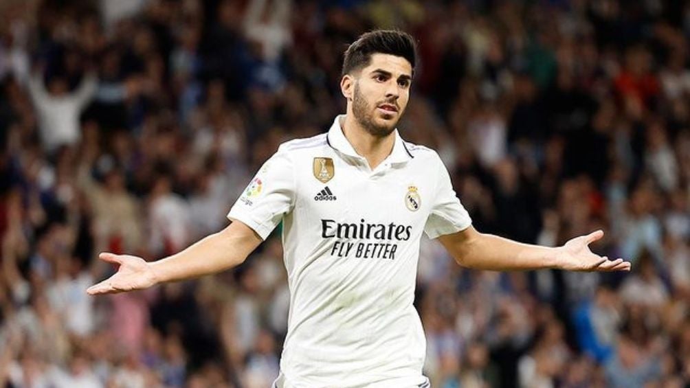 Marco Asensio luego de marcar un gol con el Real Madrid