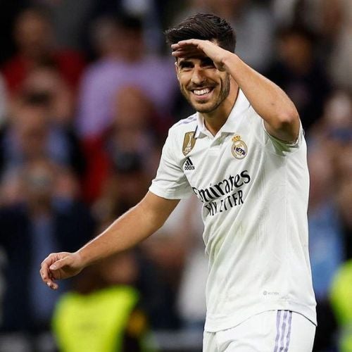 Marco Asensio celebrando un gol del Real Madrid