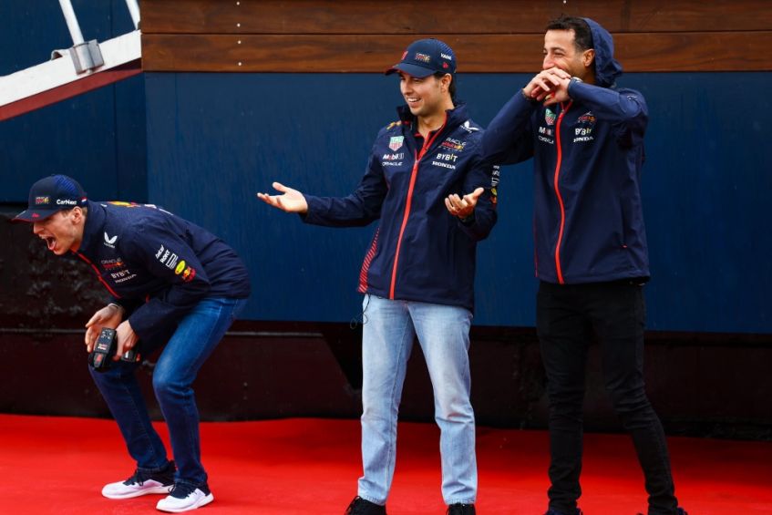 Max Verstappen, Checo Pérez y Daniel Ricciardo en Mónaco