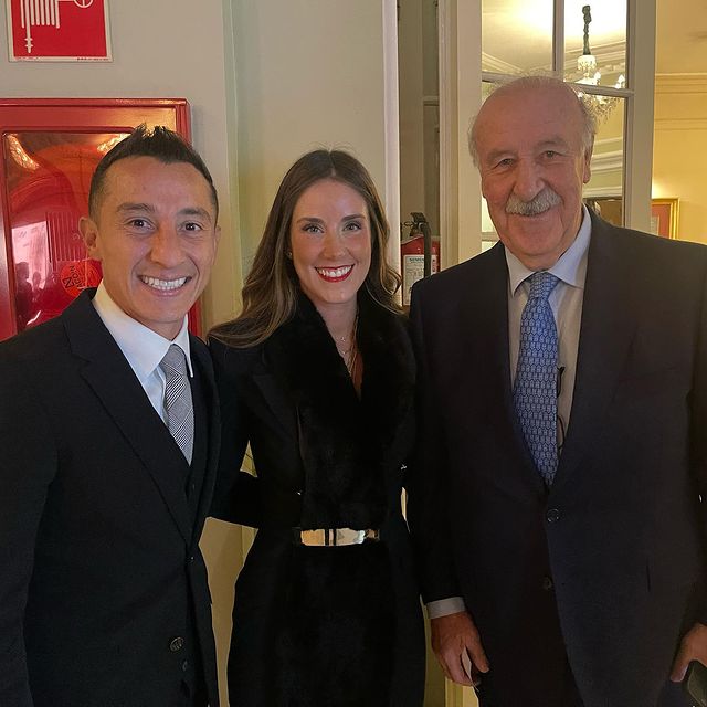 Andrés Guardado, Sandra de la Vega y Vicente del Bosque