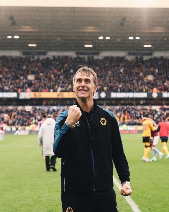 Julen Lopetegui celebra una victoria del equipo