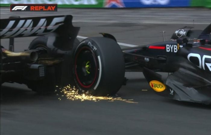 Momento en que Checo impactó a Magnussen