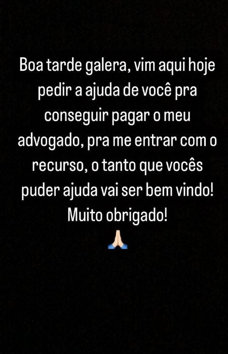 Mensaje de Marcos Vinicius sobre su sanción