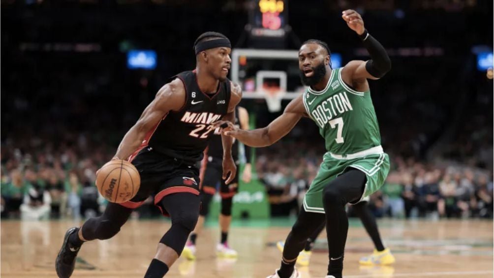 Jimmy Butler en el encuentro ante los Celtics de Boston