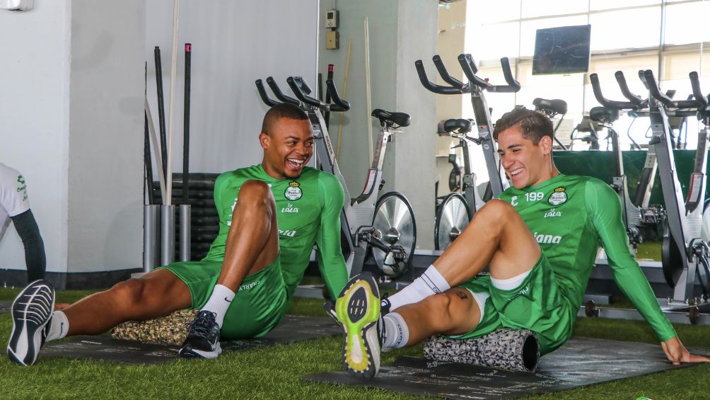 Preciado y Santi Muñoz en una sesión de entrenamiento