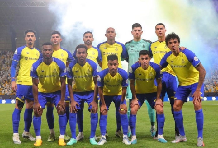 All Nassr se toma la foto previa al inicio del partido