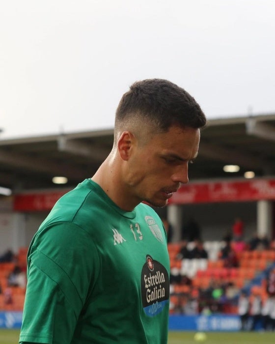 Óscar Whalley tras finalizar un juego con el Deportivo Lugo 