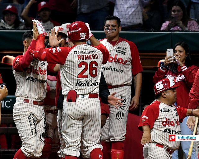 Diablos Rojos luego de vencer a Mariachis en el Harp Helú