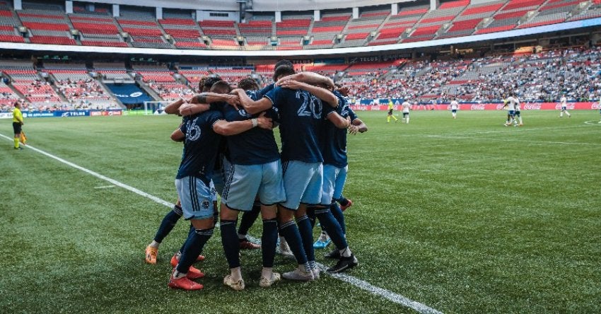 Sporting KC en celebración de gol