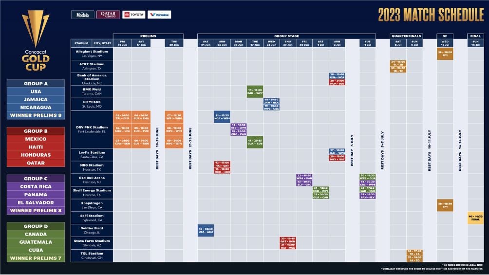 Este es el calendario de la Copa Oro 2023