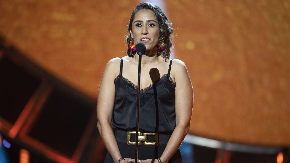 Mariana Gutierrez durante una entrega de premios