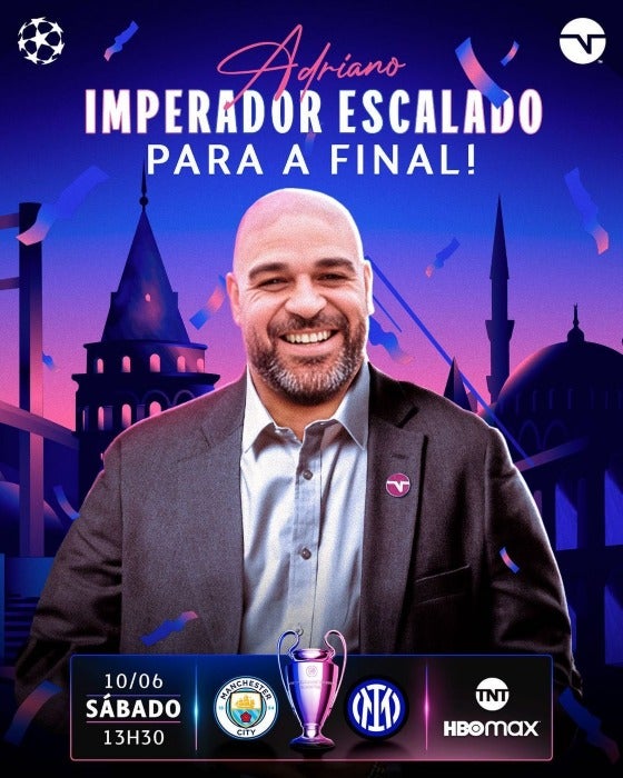 Adriano anuncia su participación en la transmisión del partido