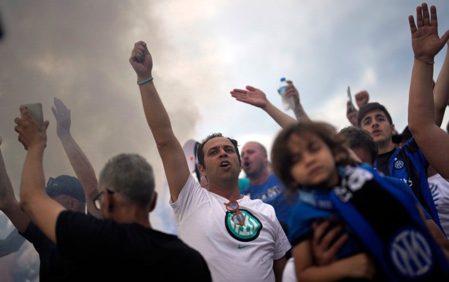 Afición del Inter apoyando a su equipo