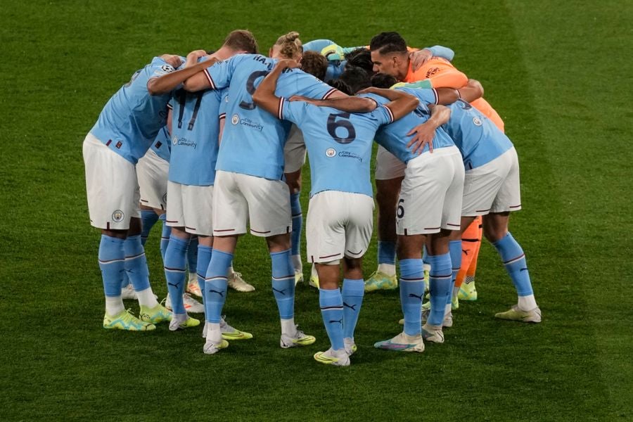 Jugadores del City previo a la Final