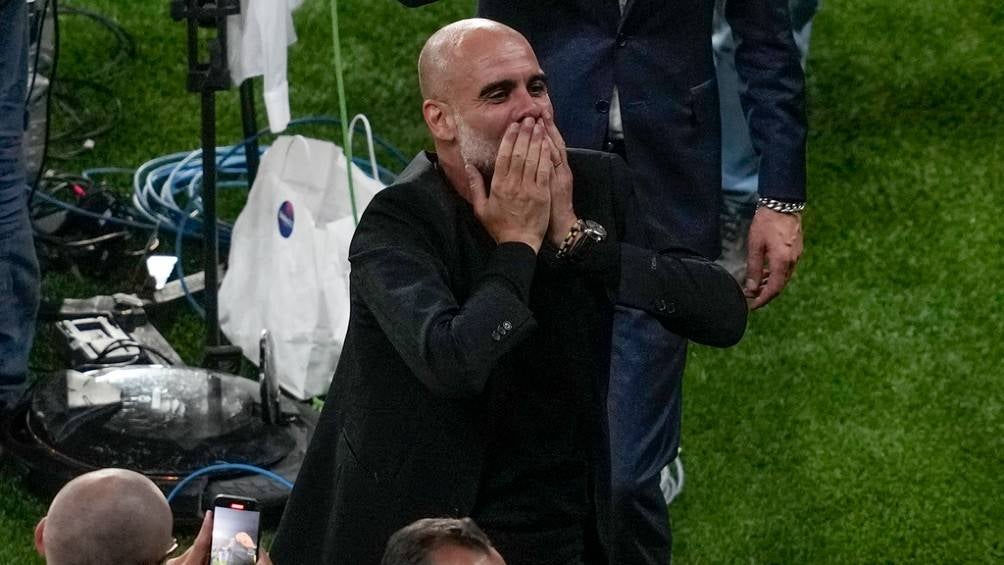 Pep Guardiola al borde del llanto tras ganar la Champions League 