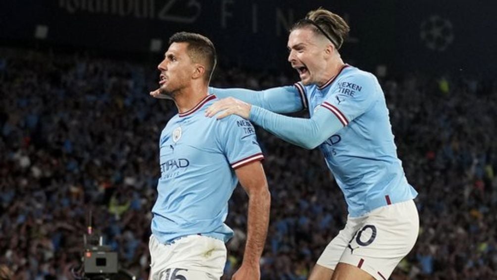 Rodri festejó el gol que le dio la Champions al Man City