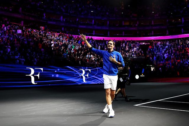 Roger Federer el día de su retiro como profesional