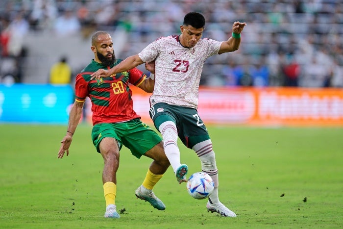 Gallardo durante el partido ante Camerún