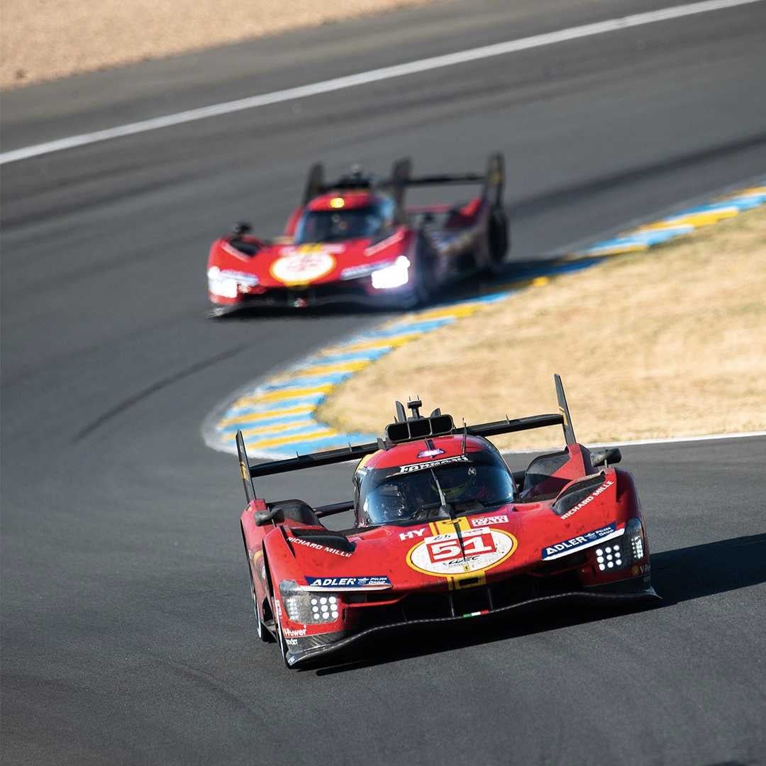 Los Ferraris durante las 24 horas de LeMans