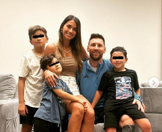 Messi con su familia