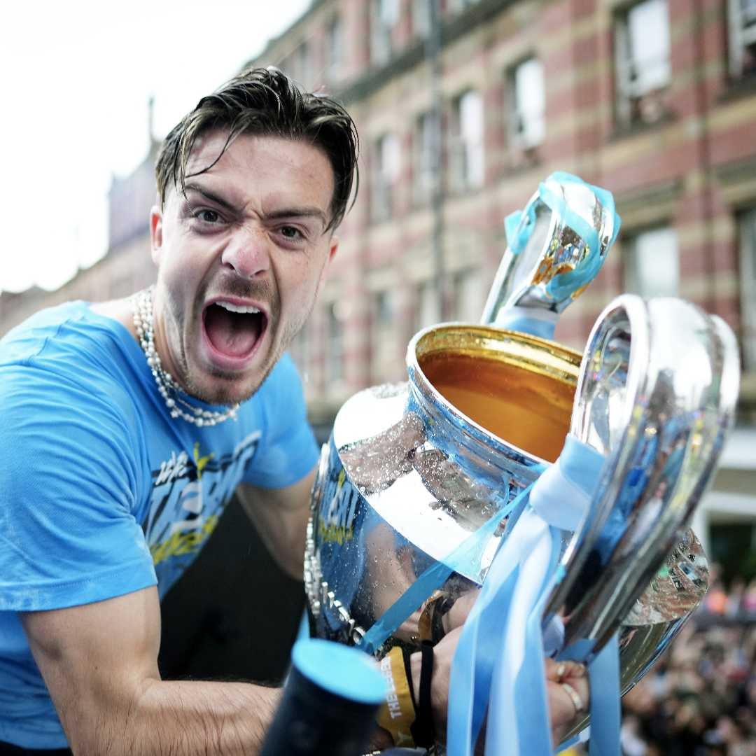 Jack Grealish celebrando la Champions League