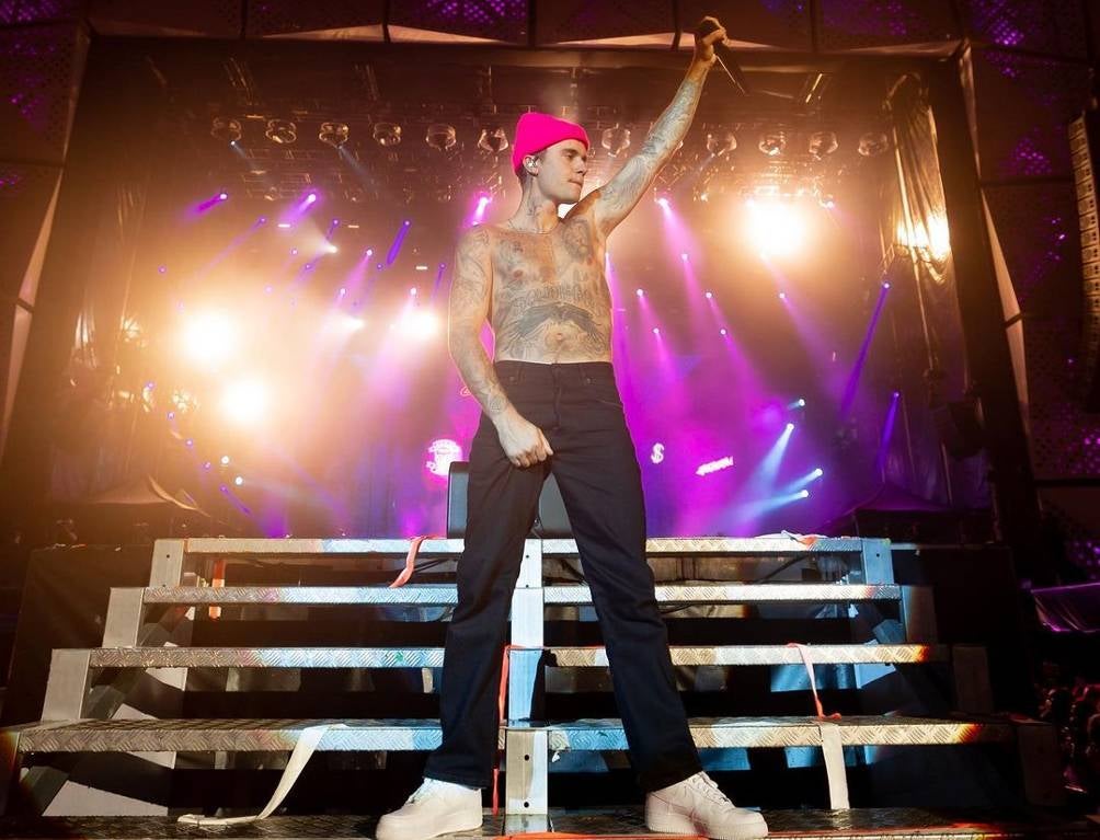 Justin Bieber durante un show