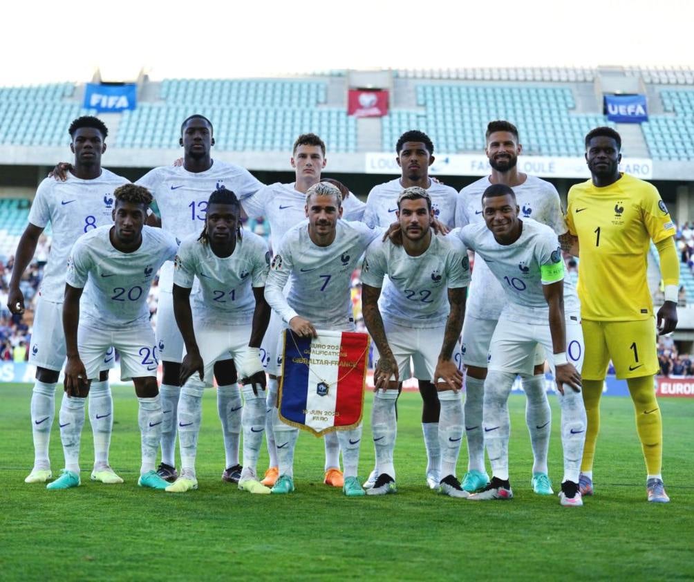 Selección de Francia de cara al juego contra Gibraltar 