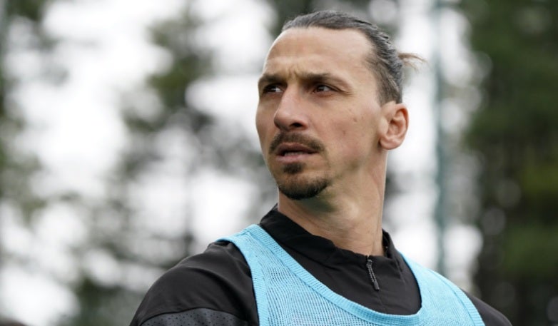 Ibrahimovic durante un entrenamiento con el AC Milan 