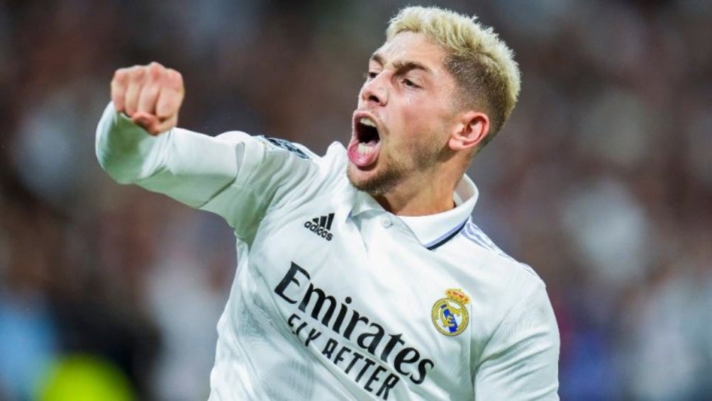 Federico vestejando un gol con el Real Madrid 