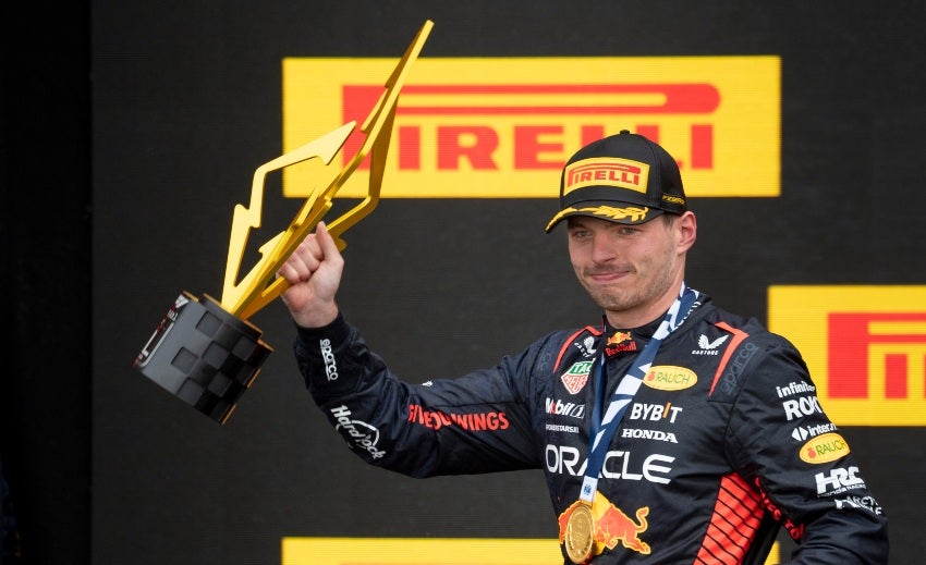 Verstappen en el podio del GP de Canadá