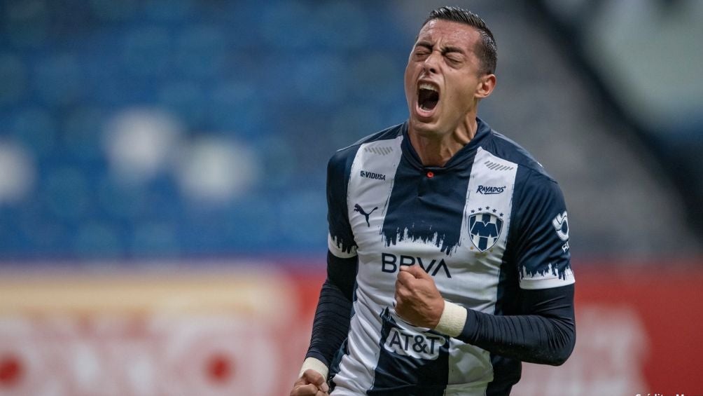 Funes Mori celebra un gol con Rayados