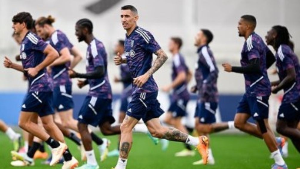 Ángel Di María durante un entrenamiento con la Juventus 