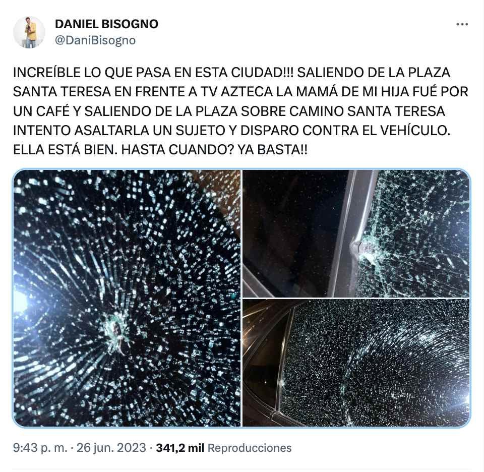 Así quedó la camioneta de la exesposa de Daniel Bisogno