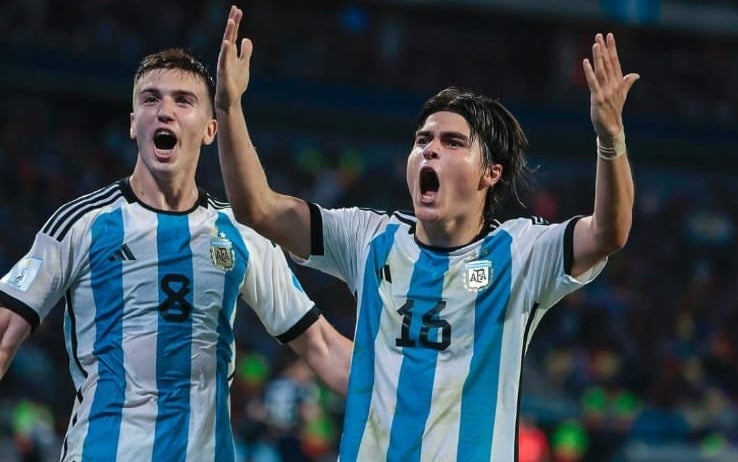 Luka Romero con Argentina en el Mundial Sub 20