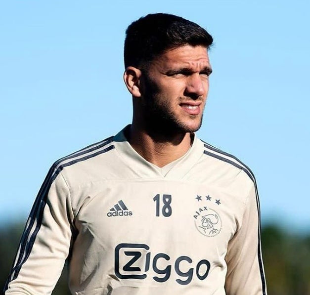 Magallán en un entrenamiento con Ajax