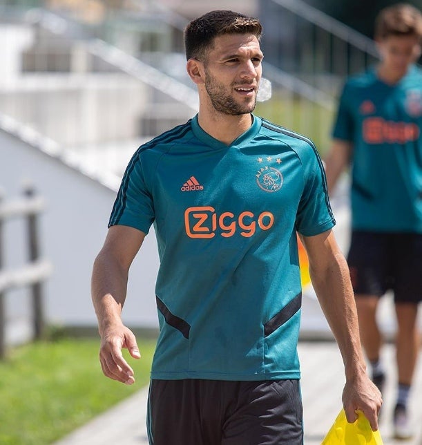 Magallán en un entrenamiento con Ajax